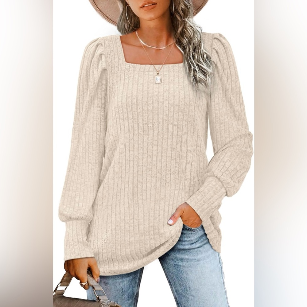 WIHOLL Square Neck Lightweight Sweater